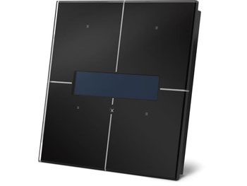 vmbgpodb VELBUS Module de commande en finition verre avec touches tactiles quadruples, noir, avec écran oled et contrôleur de température