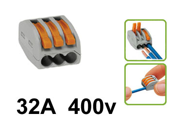 wg222413 Borne de connexion connecteur rapide WAGO pour 3 cables lectriques souples ou rigides 