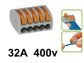 wg222415 Borne de connexion connecteur rapide WAGO pour 5 cables lectriques souples ou rigides 