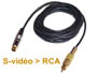 Cordon cable adaptateur HQ Svidéo minidin 4 broches ( compatible mini-din 7 broches ) vers RCA video composite L=10m